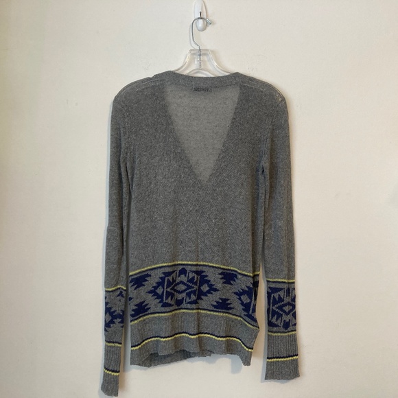 BDG Gray Button Up Cardigan With Tribal Pattern - Picture 3 of 6